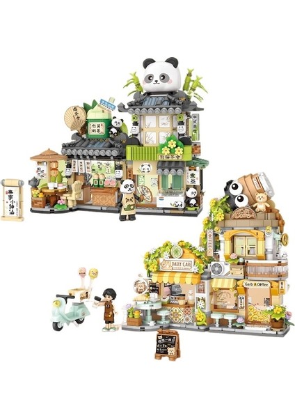 Panda Çay Evi Ayı Kahve Yapı Taşları Bulmaca Oyuncakları Çocuklar Için (Yurt Dışından)