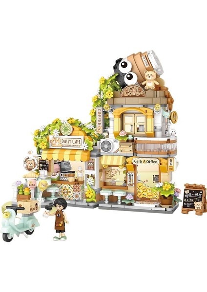 Panda Çay Evi Ayı Kahve Yapı Taşları Bulmaca Oyuncakları Çocuklar Için (Yurt Dışından)