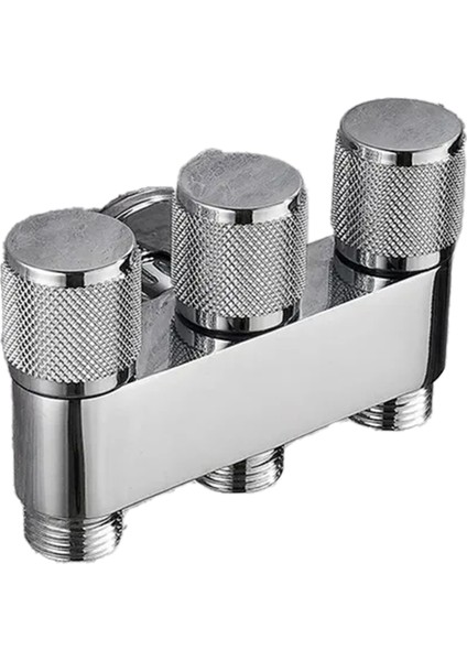 Pirinç Bir Giriş Üç Çıkış Kontrol Çamaşır Makinesi Krom/gri Musluk Üçgen Vana G1/3mini Gümüş (Yurt Dışından)