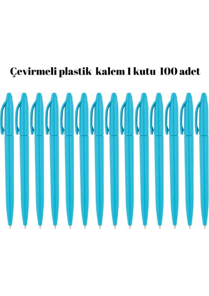Plastik Tükenmez Kalem 100 Adet Tükenmez Kalem Mavi Renk Yazmaktadır Çevirmeli fiyatları
