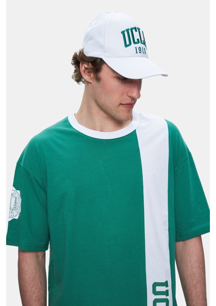 Keıth Yeşil Bisiklet Yaka Baskılı Oversize Erkek Tshirt indirimleri