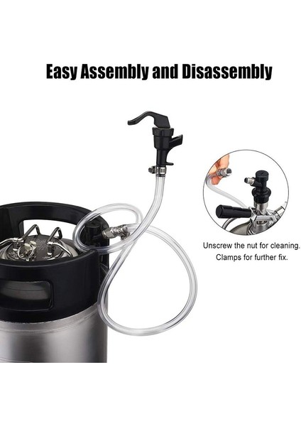 Ball Lock Bira Hattı Tertibatı, 20 Inç Piknik Musluğu Musluğu ve Cornelius Şarap Yapımı Için Bağlantı Kesme Ev Yapımı Bira Soda Dağıtım Bağlantı Parçası (Yurt Dışından)