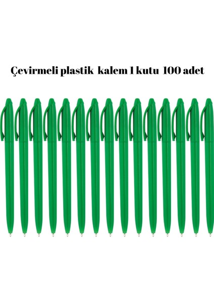 Plastik Tükenmez Kalem 100 Adet Tükenmez Kalem Mavi Renk Yazmaktadır Çevirmeli