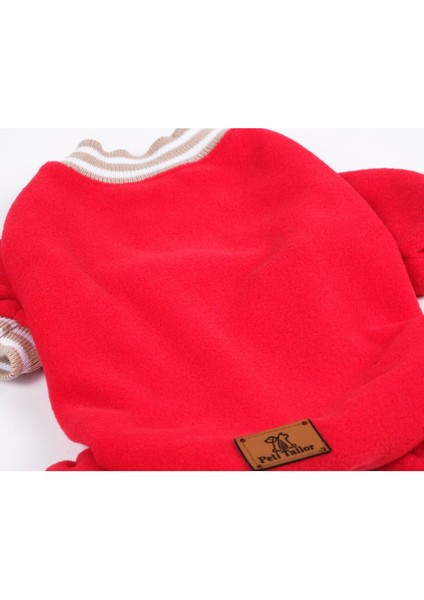 Köpek Kıyafeti Polar Tulum Red Color