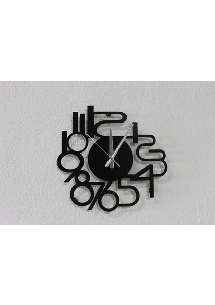 Ev, Ofis ve Kafe Dekoru Için Sessiz Duvar Saati | 40 cm Siyah Metal | Estetik Tasarım