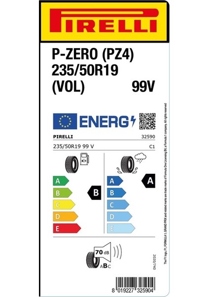 235/50 R19 99V Vol P-Zero Oto Yaz Lastiği (Üretim Yılı:2025) fiyatları