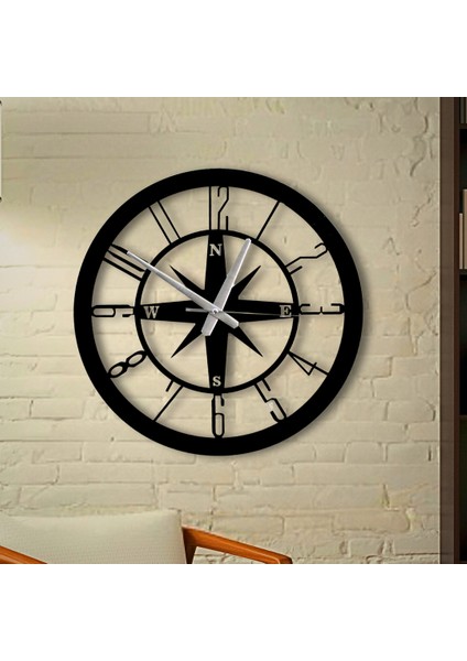 Iç Mekanlar Için Şık Dekoratif Duvar Saati | Siyah Metal | 40 cm | Sessiz Mekanizmalı fırsatları