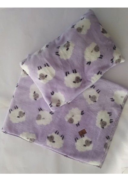 Köpek Battaniye Yastık Takımı Kuzu Desenli