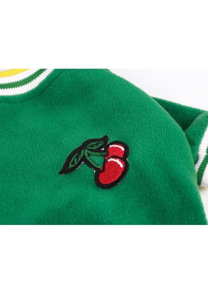 Köpek Kıyafeti Polar Tulum Green Color Cherry