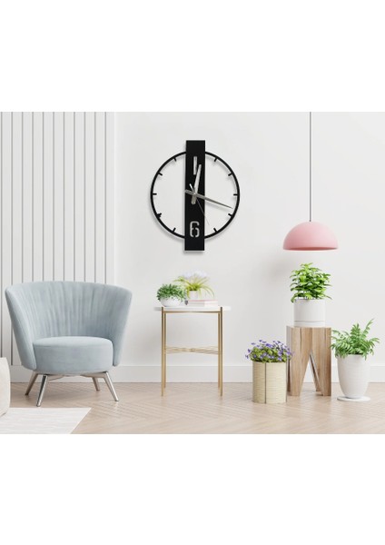 Elektrostatik Boyalı Metal Duvar Saati | Sessiz Saat Mekanizması | 40 cm Siyah | Duvar Dekoru