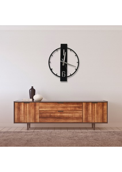 Elektrostatik Boyalı Metal Duvar Saati | Sessiz Saat Mekanizması | 40 cm Siyah | Duvar Dekoru