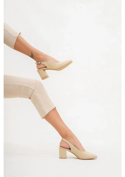 Tarçın Deri Günlük Kadın Topuklu Ayakkabı TRC71-0730 fiyatları