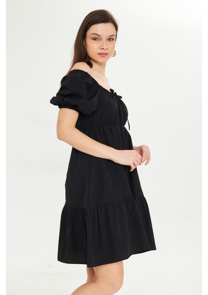 Beli Lastikli Buzgulu Poplin Elbise fırsatları