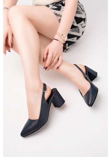 Tarçın Deri Günlük Kadın Topuklu Ayakkabı TRC71-0730