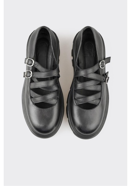 Siyah Deri Kadın Günlük Ayakkabı fırsatları