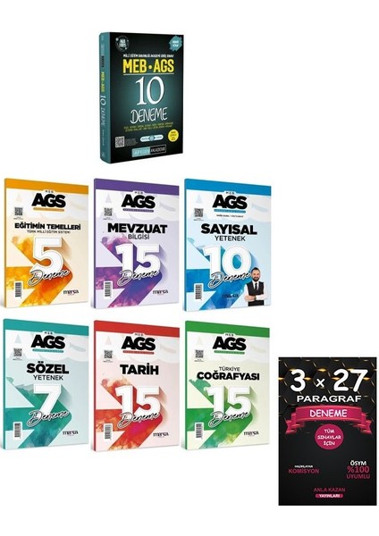 Pegem + Marka 2025 Meb-Ags Tüm Dersler 10+67 Deneme 7 Li Set