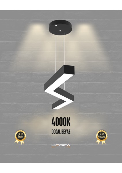 Gabbiano (Siyah Kasa, Doğal Beyaz) Ledli Modern Sarkıt LED Avize