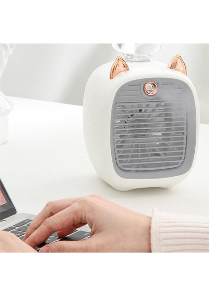 Su Kliması Fanı, Mini USB Masaüstü Turbo Nemlendirme Soğutucu Pembe ve Beyaz (Yurt Dışından)