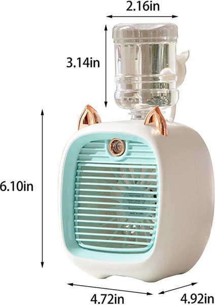 Su Kliması Fanı, Mini USB Masaüstü Turbo Nemlendirme Soğutucu Pembe ve Beyaz (Yurt Dışından)