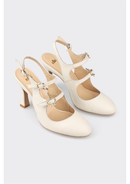 Bej Deri Kadın Topuklu Ayakkabı fiyatları