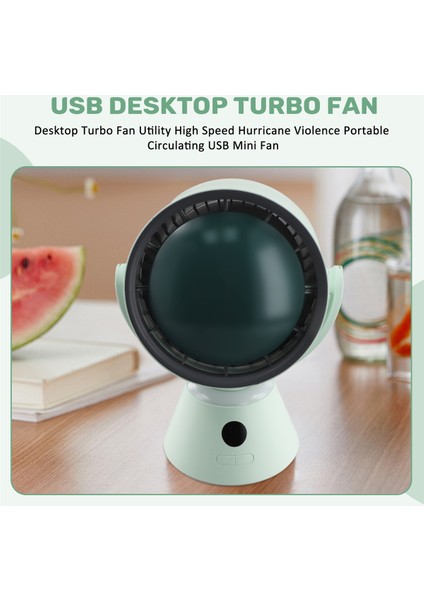 Masaüstü Turbo Fan Yardımcı Yüksek Hızlı Kasırga Şiddeti Taşınabilir Dolaşım USB Mini (Yurt Dışından)