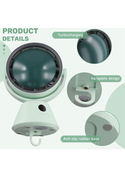 Masaüstü Turbo Fan Yardımcı Yüksek Hızlı Kasırga Şiddeti Taşınabilir Dolaşım USB Mini (Yurt Dışından)