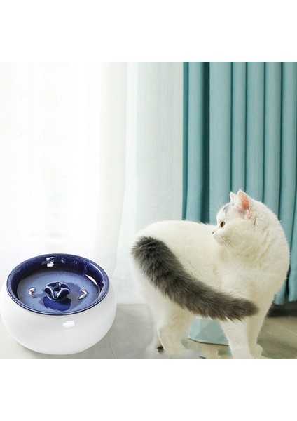 Elektrikli Seramik Kedi Içme Suyu Çeşmesi Kediler Köpekler Için Kase Otomatik Dağıtıcı Mavi (Yurt Dışından) indirimleri