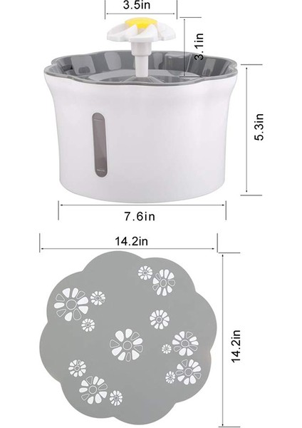 Kedi Su Çeşmesi, 2.6L/88OZ Köpek Çiçek Içme Çeşmesi Kediler Için Sessiz Elektrikli Kap Kediler, Köpekler, Küçük Hayvanlar (Yurt Dışından)