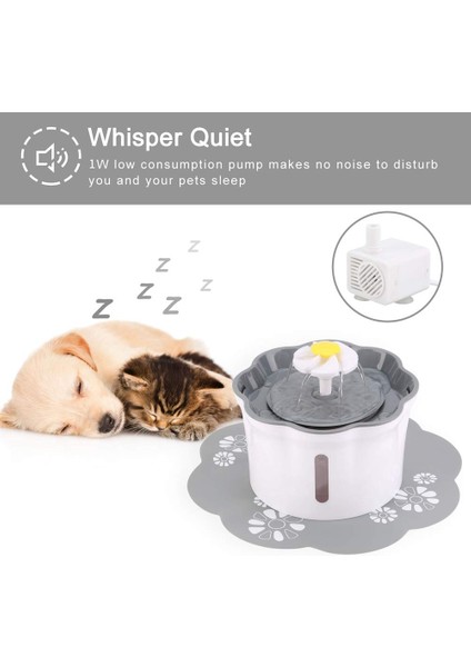 Kedi Su Çeşmesi, 2.6L/88OZ Köpek Çiçek Içme Çeşmesi Kediler Için Sessiz Elektrikli Kap Kediler, Köpekler, Küçük Hayvanlar (Yurt Dışından)