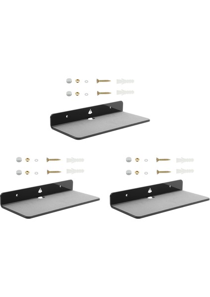 3x Duvar Rafı Hoparlör Standı, Bluetooth Hoparlör, Web Kamerası, Cep Telefonları Için Akrilik Montaj Ekranı, Oyuncak-Siyah (Yurt Dışından)