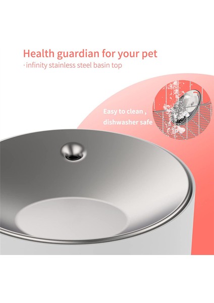 Otomatik Kedi Su Çeşmesi, 2.5L/84OZ Kapalı Ultra Sessiz Sessiz Evcil Hayvan Su Dispenseri, Görünür Seviye Gümüş + Beyaz (Yurt Dışından) modelleri