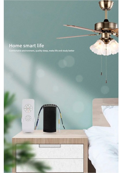 Tuya Wifi Akıllı Tavan Vantilatörü Uzaktan Kumanda Kiti App Ev Alexa Ev Için Ayarlanmış Hızı, 110V (Yurt Dışından)