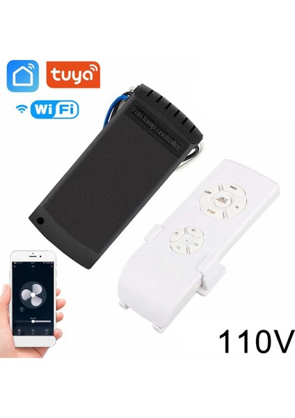 Tuya Wifi Akıllı Tavan Vantilatörü Uzaktan Kumanda Kiti App Ev Alexa Ev Için Ayarlanmış Hızı, 110V (Yurt Dışından)