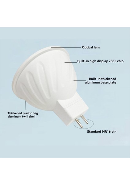 8 Adet 7W MR16 Dob LED Ampul Gu5.3 Taban 6000K 580LM Beyaz Işık Tavan Rayı Ev Kullanımı Için Dob (Yurt Dışından)
