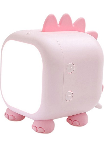 Nordic LED Dinozor Gece Lambası Çocuk Odası Başucu Uyku Lambası Gece Lambası USB Şarjlı Sevimli Işık (Pembe) (Yurt Dışından)
