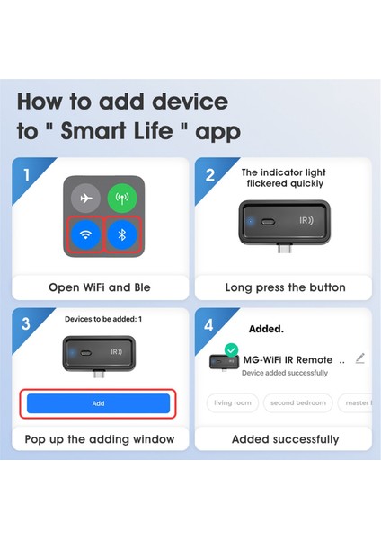 Yeni Tuya Wifi Evrensel Kızılötesi Uzaktan Kumanda Akıllı App Kontrolleri Ev Elektrikli Klima Vantilatör Işık (Yurt Dışından)