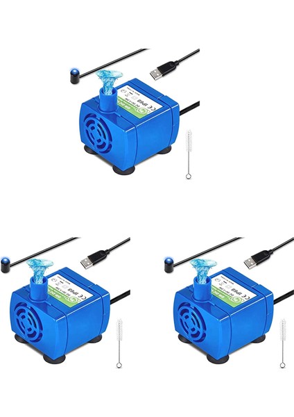3x Kedi Su Çeşmesi Pompası, Evcil Hayvan Pompası Yedek - Yuvarlak, Çiçek Kapağı Için DC160 Motor (Yurt Dışından)