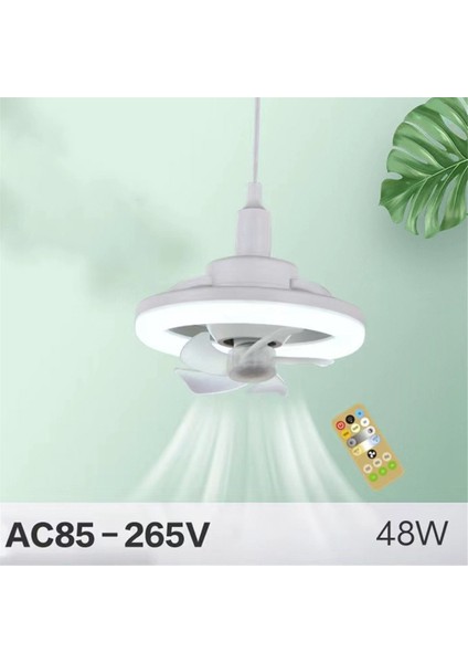48W Tavan Vantilatörü LED Işık Uzaktan Kumandalı 360° Dönebilen Soğutma Elektrikli Iç Mekan Dekoratif Işık-B (Yurt Dışından) modelleri