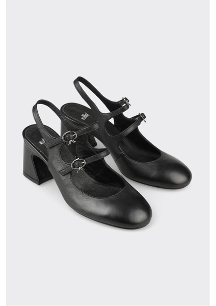 Siyah Deri Kadın Topuklu Ayakkabı fiyatları