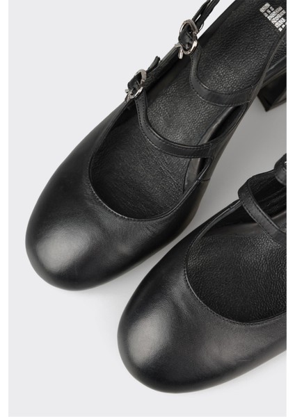 Siyah Deri Kadın Topuklu Ayakkabı fırsatları