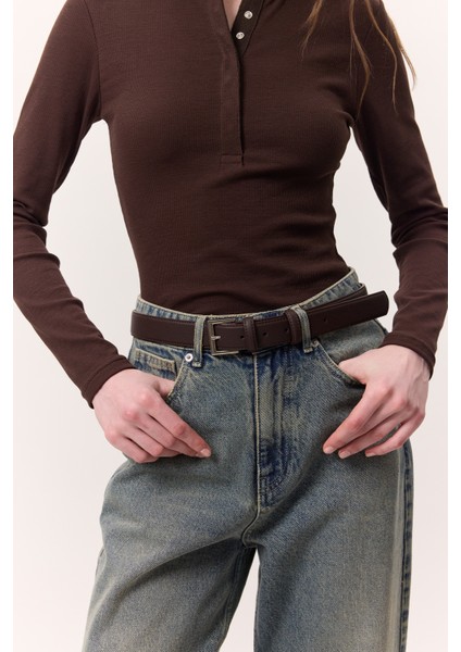 Kare Tokalı Kemer Kahverengi fiyatları