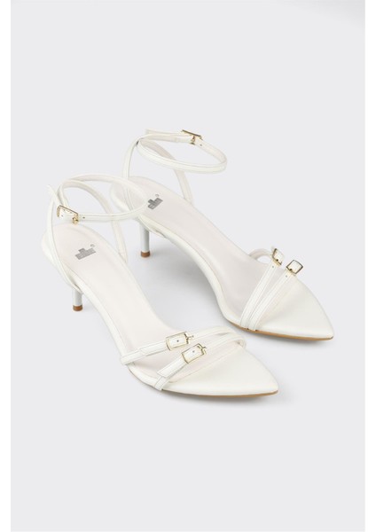 Beyaz Kadın Topuklu Sandalet fiyatları