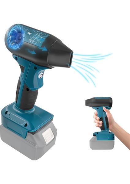Mini Jet Üfleyici Taşınabilir Şiddetli Turbo Fan 18V Kablosuz Yüksek Hızlı El Tipi Klavye Temizliği (Yurt Dışından)