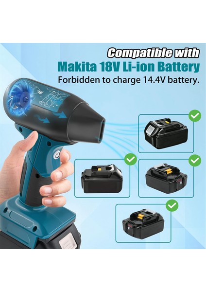 Mini Jet Üfleyici Taşınabilir Şiddetli Turbo Fan 18V Kablosuz Yüksek Hızlı El Tipi Klavye Temizliği (Yurt Dışından)