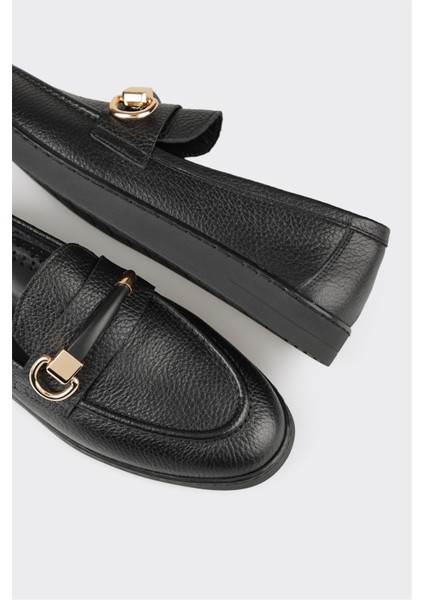 Siyah Deri Kadın Günlük Ayakkabı indirimleri