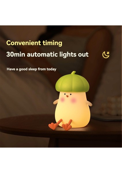 Kawaii's Küçük Sebze Tavuk Gece Lambası Yatak Odası Sevimli Atmosfer Yeşil (Yurt Dışından)