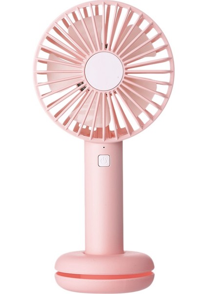 Taşınabilir El Tipi Vantilatör Mini USB Kişisel Masa Masası 3 Hızlı Hava Soğutucu Gece Lambası Tabanı ile Açık Hava Seyahati Için, Pembe (Yurt Dışından)