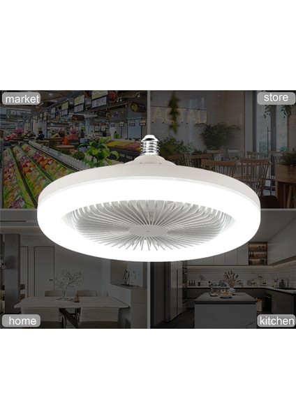 30W Tavan Vantilatörü Aydınlatma Lambası E27 Dönüştürücü Taban Uzaktan Kumanda Yatak Odası Oturma Odası Ev Beyaz+Altın (Yurt Dışından) fiyatları