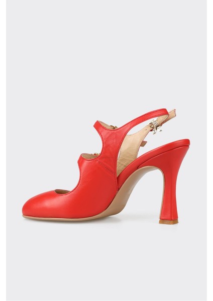 Kırmızı Deri Kadın Topuklu Ayakkabı modelleri