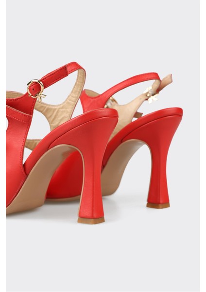 Kırmızı Deri Kadın Topuklu Ayakkabı fırsatları